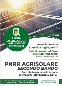 Oggi a CremonaFiere: Pnrr Agrisolare, il secondo bando