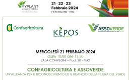 Confagricoltura ed Assoverde - un’alleanza per il riconoscimento ed il rilancio della filiera del verde – info convegno MyPlant & Garden.