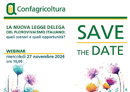 La nuova Legge delega sul florovivaismo: il 27 novembre il webinar di Confagricoltura con il direttore generale Barrile 