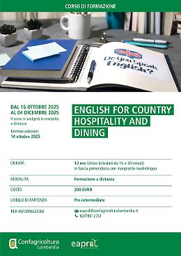 ENGLISH FOR COUNTRY HOSPITALITY AND DINING
